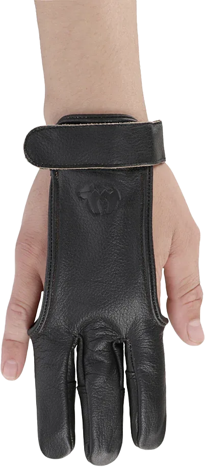SHOOTING GLOVE DARK FULL PALM WITH LEATHER FINGERTIPS