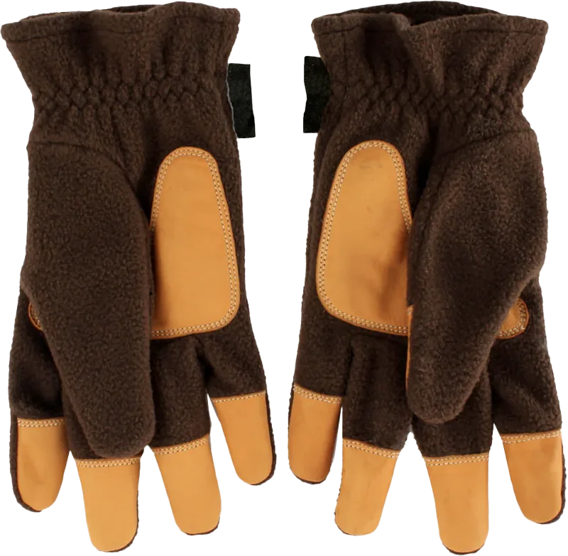 SHOOTING GLOVE WINTER FLEECE FULL HAND WITH LEATHER FINGERTIPS