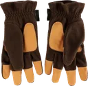 SHOOTING GLOVE WINTER FLEECE FULL HAND WITH LEATHER FINGERTIPS