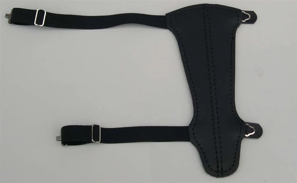 GOMPY SINGLE ARMGUARDS SINGLE LEATHER 2 FASTENERS BLACK